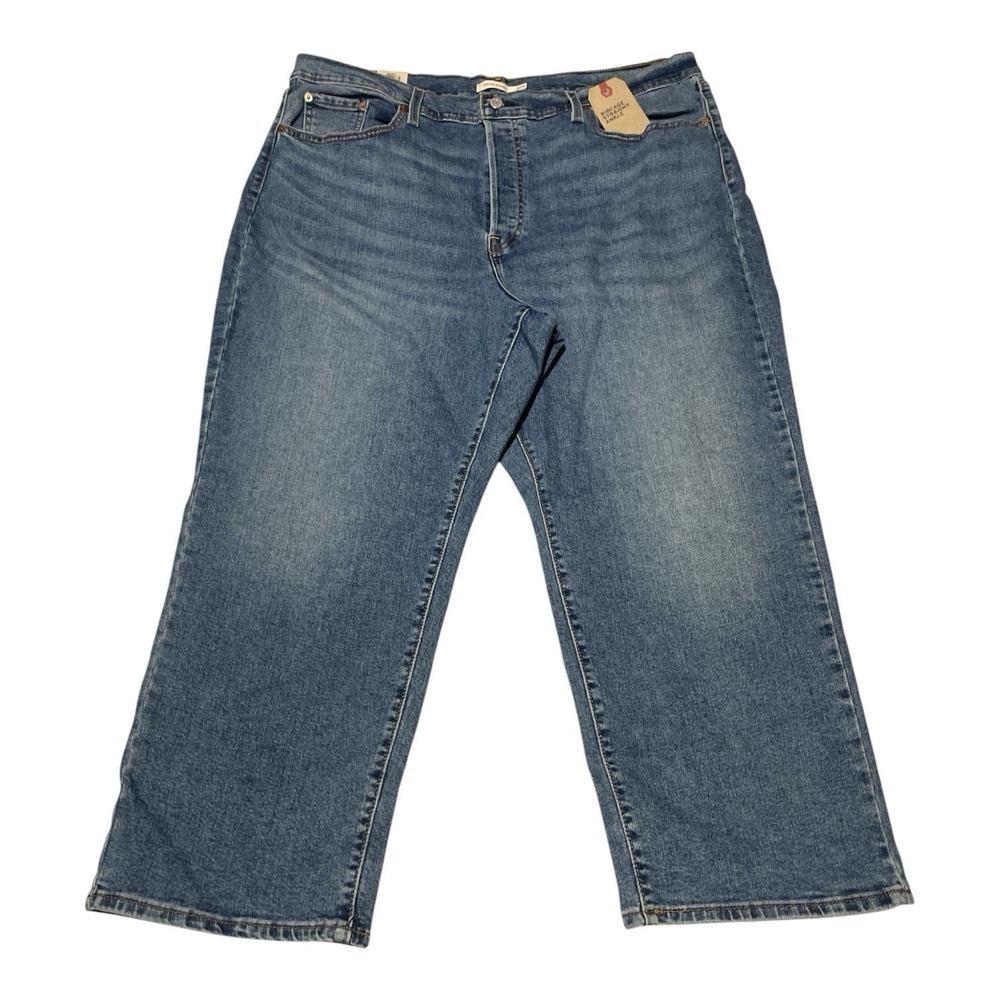 Levi's Women's Premium Jeans 20W Ribcage Straight Ankle Blue